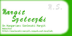 margit szeleczki business card